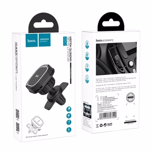 Car phone Hoidja Hoco CA52 jaoks using on ventilation grille, magnetic, must-hall