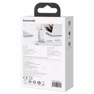 Быстрое зарядное устройство Baseus Speed Mini, USB-C, PD, 3A, 20W (белый)
