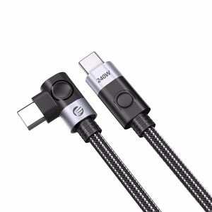 Orico CW240 nurga USB-C–USB-C PD, 240 W kaabel, 2 m – must