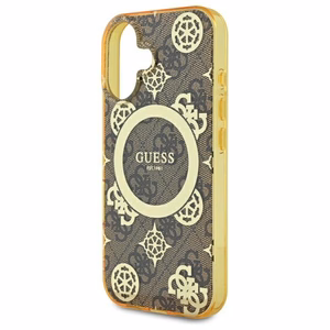 Guess IML Peony jaoks 4G Background MagSafe iPhone 16 Ümbris - Brown