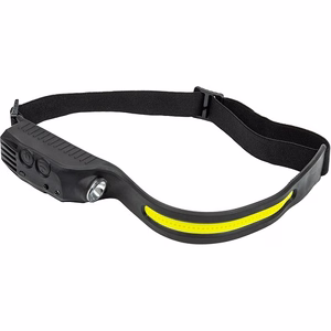 Taskulamp COB +XPE anduriga, laetav pealamp, 350lm, IPX4, USB-C