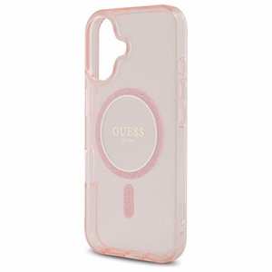 Guess GUHMP16SHFGEREP iPhone 16 6.1" roosa/roosa hardcase IML Glitter Circle MagSafe
