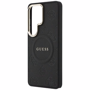 Guess Saffiano Peony Embossed Ring MagSafe ümbris Samsung Galaxy S26 Ultra must