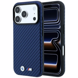 BMW M Carbon Metal Logo MagSafe ümbris mudelile iPhone 17 Pro / 18 Pro – tumesinine