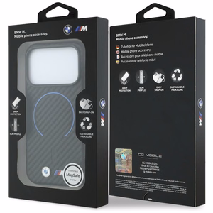 BMW M Carbon Printed Ring MagSafe-ümbris iPhone 17 Pro Max / 18 Pro Max jaoks, must