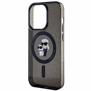 Karl Lagerfeld чехол для iPhone 15 Pro KLHMP15LHGKCNOK (Glitter + MAG) чёрный