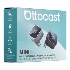Heliadapter autosse OTTOCAST Mini Cube T2 (CarPlay Android auto) hõbedane
