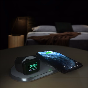 Choetech Qi 2in1 wireless Laadija jaoks smartphones / Apple Watch with alus (MFI) USB Type C valge (T317)