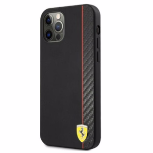 Ferrari FESAXHCP12LBK iPhone 12 Pro Max 6.7" must/must kõvakott On Track Carbon Stripe
