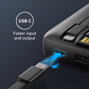 Powerbank Veger C20 (W2047 / W2059) 20000 mAh with built-in Micro-USB cables / Type C / Lightning must