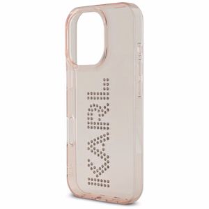 Karl Lagerfeld IML Rhinestones Logo iPhone 16 Pro Max Ümbris - Roosa