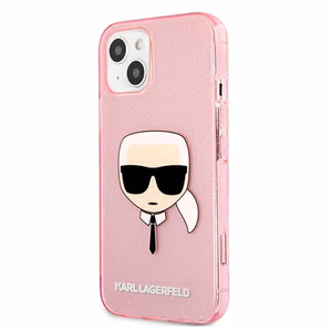 Karl Lagerfeld Glitter Karl's Head Case for iPhone 13 mini - Pink