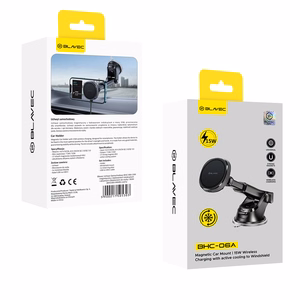 Blavec Car holder BHC-06A 15W magnetic with induction charging and active cooling to windshield and dashboard (BHC06A-MWIB) black