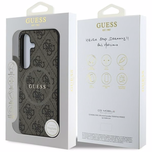 Guess Leather 4G Colored Ring Classic Logo MagSafe Samsung Galaxy S25 ümbris brown