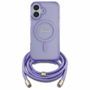 Guess Crossbody Cord Script MagSafe iPhone 16 Ümbris - lilla