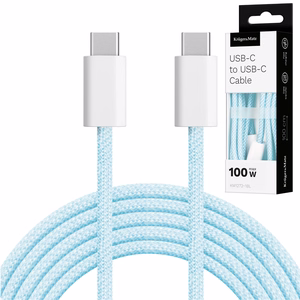 Krüger&Matz Basic USB-C–USB-C kaabel, 100 W, 1 m, sinine