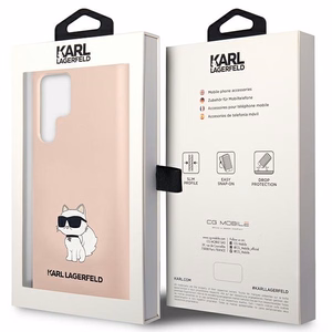 Karl Lagerfeld KLHCS23LSNCHBCP S23 Ultra S918 жёсткий чехол розовый/розовый Silicone Choupette
