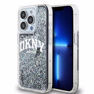 DKNY Liquid Glitter Big Logo iPhone 14 Pro Ümbris - Must