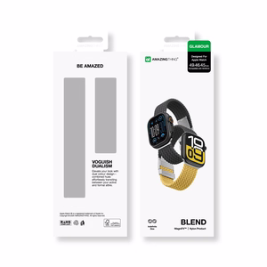 Комплект из 2 ремешков AmazingThing Blend для Apple Watch 45/46/49 мм - жёлто-чёрный/чёрный
