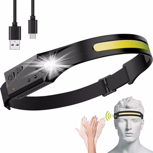 USB-C kaudu laetav LED-pealamp liikumisanduriga, IPX4, 1200 mAh – must
