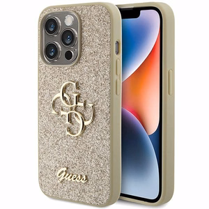 GUESS ümbris jaoks IPHONE 15 Pro GUHCP15LHG4SGD (Fixed Glitter Big 4G) kuldne