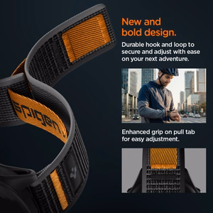 Spigen Athlex Airna Garmin Quick Release 22 mm rihm, must ja oranž