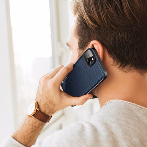 Dux Ducis Fino ümbris iPhone 14 Plus sinisest nailonist