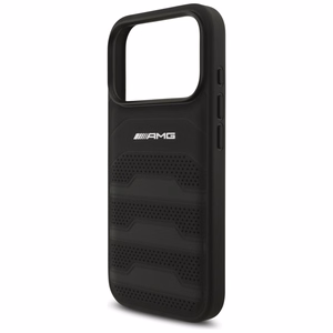 AMG Leather Debossed Lines Logo Ümbris jaoks iPhone 17 Pro - Must