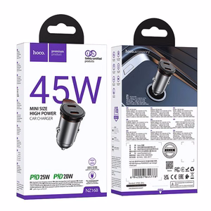 Car Laadija Hoco 2 x USB C PD QC3.0 45W NZ16B metal hall