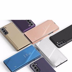 Clear View ümbris Flip Cover Samsung Galaxy S22 + (S22 Plus) roosa