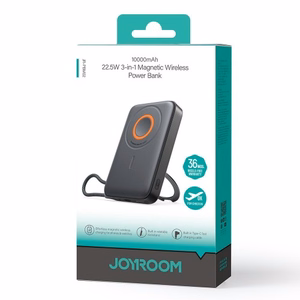 Joyroom JR-PBM02 Powerbank 22.5W 10000mAh 3in1 Magnetic Inductive Compatible with MagSafe with Built-in Cable - Black