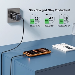 Unitek GaN võrgulaadija 45W 2x USB-C PD 3.0 QC