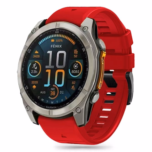Tech-Protect Silicone Line Strap jaoks Garmin Fenix 5X / 5X Plus / 6X / 6X Pro / 7X / 8 (51 mm) - punane