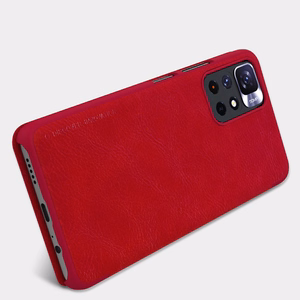 Чехол-книжка Nillkin Qin для Xiaomi Redmi Note 11T 5G / Note 11S 5G / Note 11 5G (China) / Poco M4 Pro 5G с защитой камеры коричневый