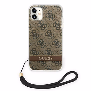 Guess GUOHCN61H4STW iPhone 11 pruun/pruun kõvakaaneline 4G Print rihm