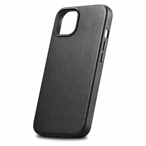 iCarer Case nahast ümbris iPhone 14 Plus'ile ehtne nahast ümbris must (ühildub MagSafe'iga)