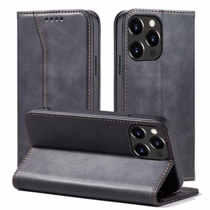 Чехол Magnet Fancy для iPhone 14 с откидной крышкой кошелёк подставка чёрный
