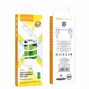 USB kaabel Hoco X83 60W Type-C to Type-C 1.0m valge