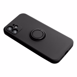 Silikoonist Ring ümbris mudelile iPhone 17 Pro Max / 18 Pro Max – must
