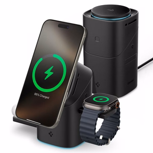 Spigen Essential EF223MS 3-in-1 QI2 Wireless Laadija - must