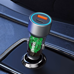 Dudao R4T 25W USB-A USB-C автомобильное зарядное устройство - серый
