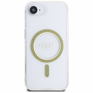 Guess IML Glitter Circle MagSafe iPhone 16e Ümbris - Clear