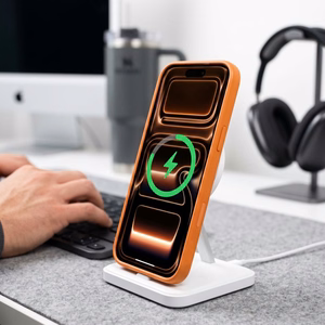 Tech-Protect MagOne CC MagSafe ümbris 2 karastatud klaasiga mudelitele iPhone 18 Pro Max / 17 Pro Max, läbipaistev oranž