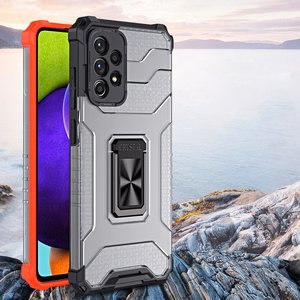 Crystal Ring Case Kickstand Tough Rugged Cover for Samsung Galaxy A72 4G sinine