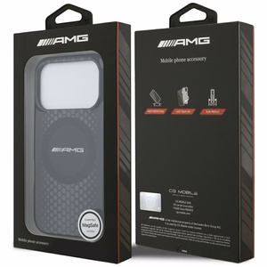 AMG Double Layer Läbipaistev Graphics MagSafe Ümbris jaoks iPhone 17 Pro - Must