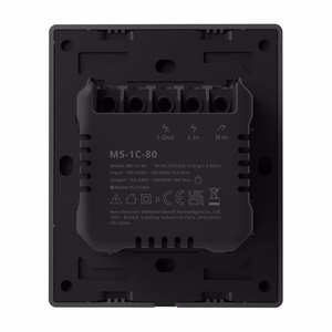 Nutikas WiFi seina lüliti SONOFF M5-1C-80 (1-channel, jaoks raam, graphite)