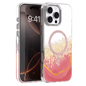 Чехол Epoxy Mag для iPhone 16 Pro 6,3" розовый