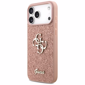 Guess Fixed Glitter Big 4G Ümbris jaoks iPhone 17 Pro Max - Roosa