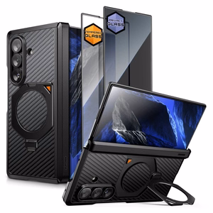 Supcase UB Aero MagSafe 2-osaline ümbrise ja privaatsusfiltriga ekraanikaitse komplekt Samsung Galaxy Z Fold 8 Ultra jaoks – must