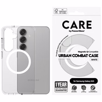 CARE by PanzerGlass Flagship Urban Combat Valge QI Ümbris jaoks Samsung Galaxy S25 - Läbipaistev